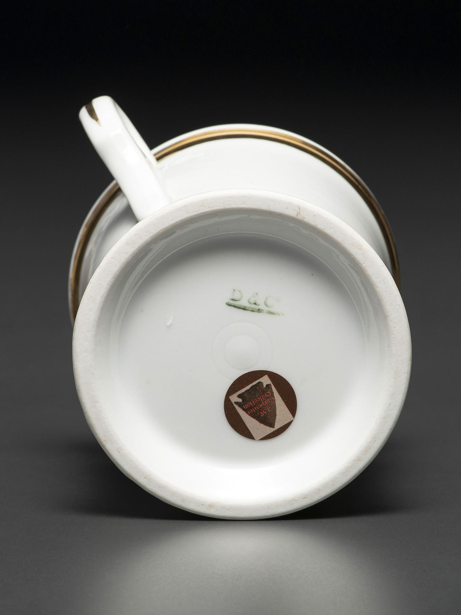 A Porcelain Shaving Mug Depicting a High Wheelman