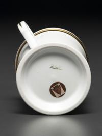 A Porcelain Shaving Mug Depicting a High Wheelman