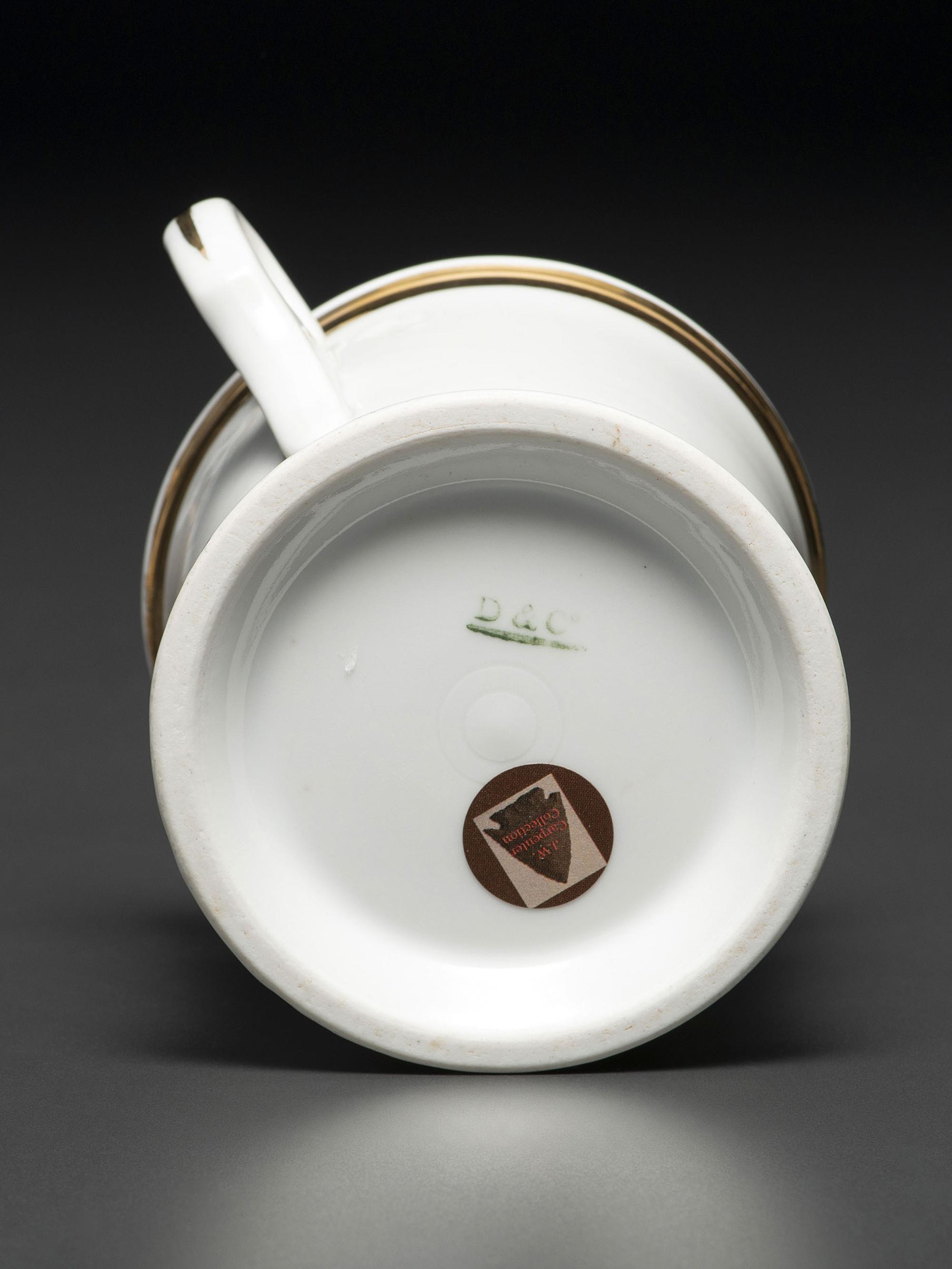 A Porcelain Shaving Mug Depicting a High Wheelman