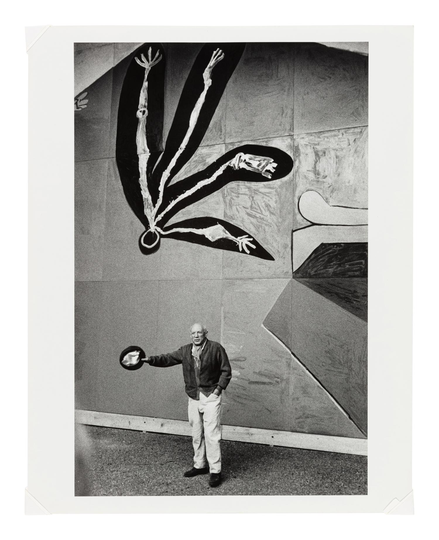 Inge Morath (1923-2002) Picasso unveiling mural for UNESCO, 1958