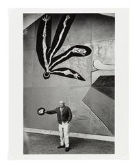 Inge Morath (1923-2002) Picasso unveiling mural for UNESCO, 1958