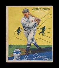 A 1934 Goudey Jimmy Foxx No. 1 Baseball Card,