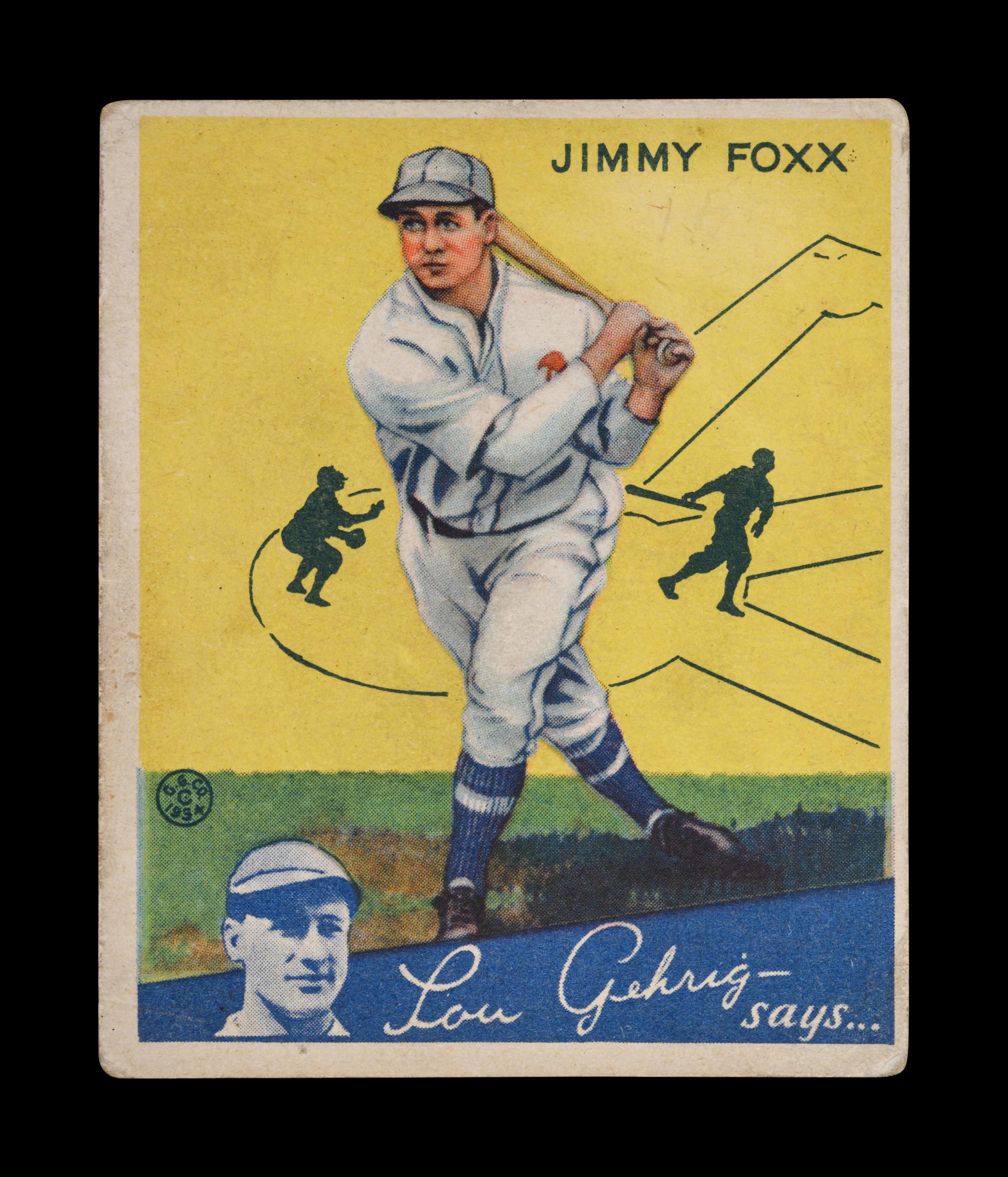 A 1934 Goudey Jimmy Foxx No. 1 Baseball Card,