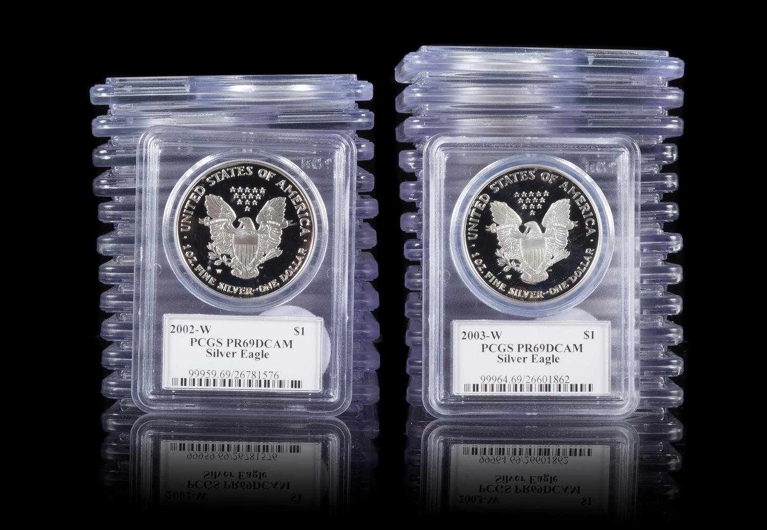 A Group of 25 United States Silver Eagle $1 Proofs