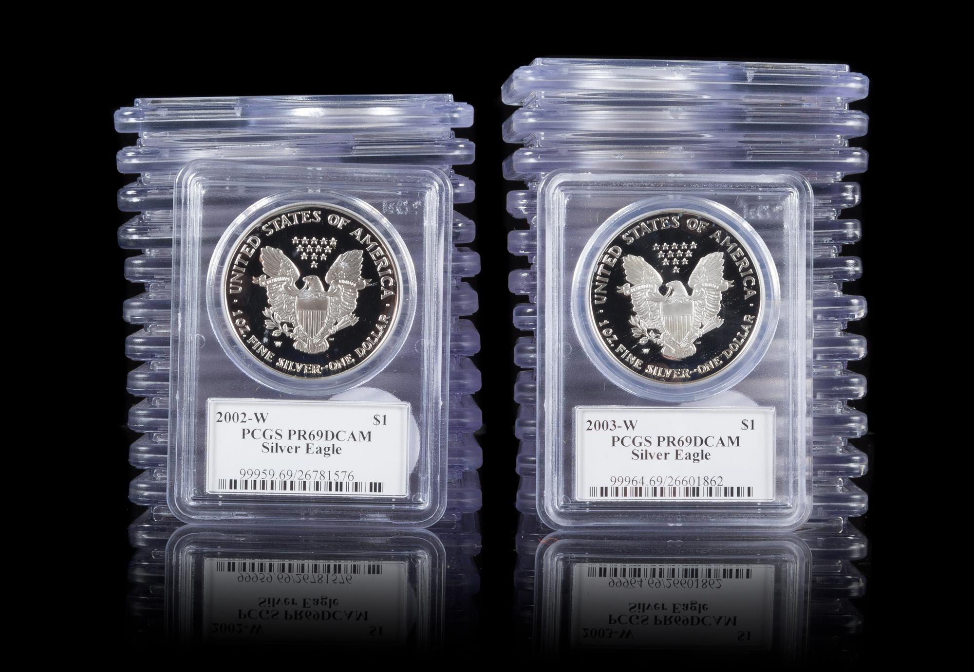 A Group of 25 United States Silver Eagle $1 Proofs