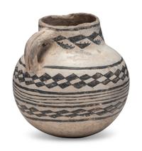 Ancestral Pueblo Black-on-White Pottery Pitcher