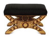 An Empire Style Parcel Gilt Mahogany Cerule-Form Stool
