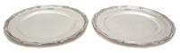 A Pair of American Silver Monogrammed Dinner Plates, Tiffany & Co., New York, NY,