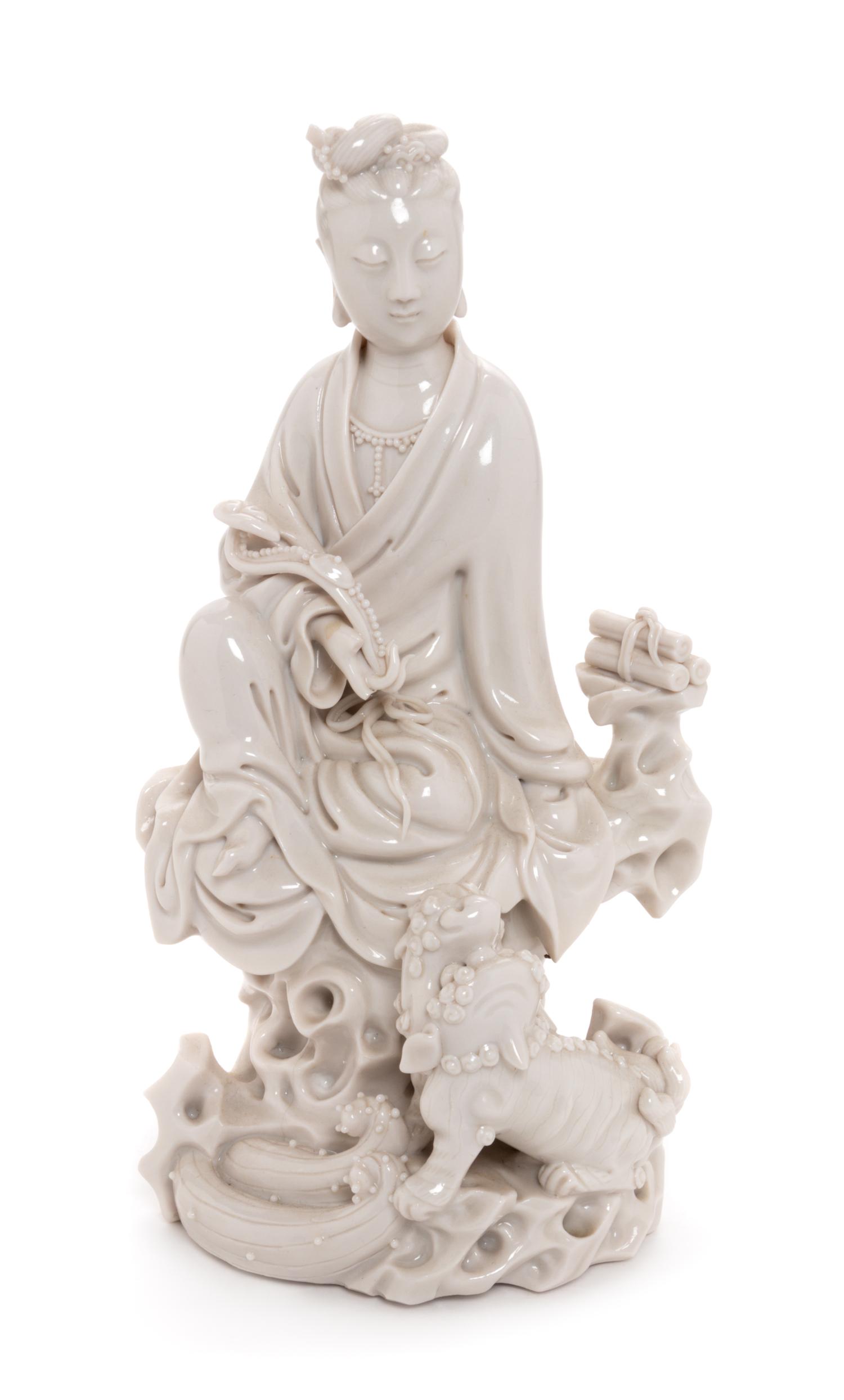 A Blanc-de-Chine Porcelain Figure of Guanyin Height 9 1/8 inches. — EARLY 20TH CENTURY