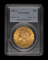 A United States 1902-S Liberty Head $20 Gold Coin