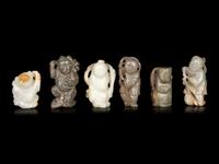 Six Chinese Jade Carvings of Boys