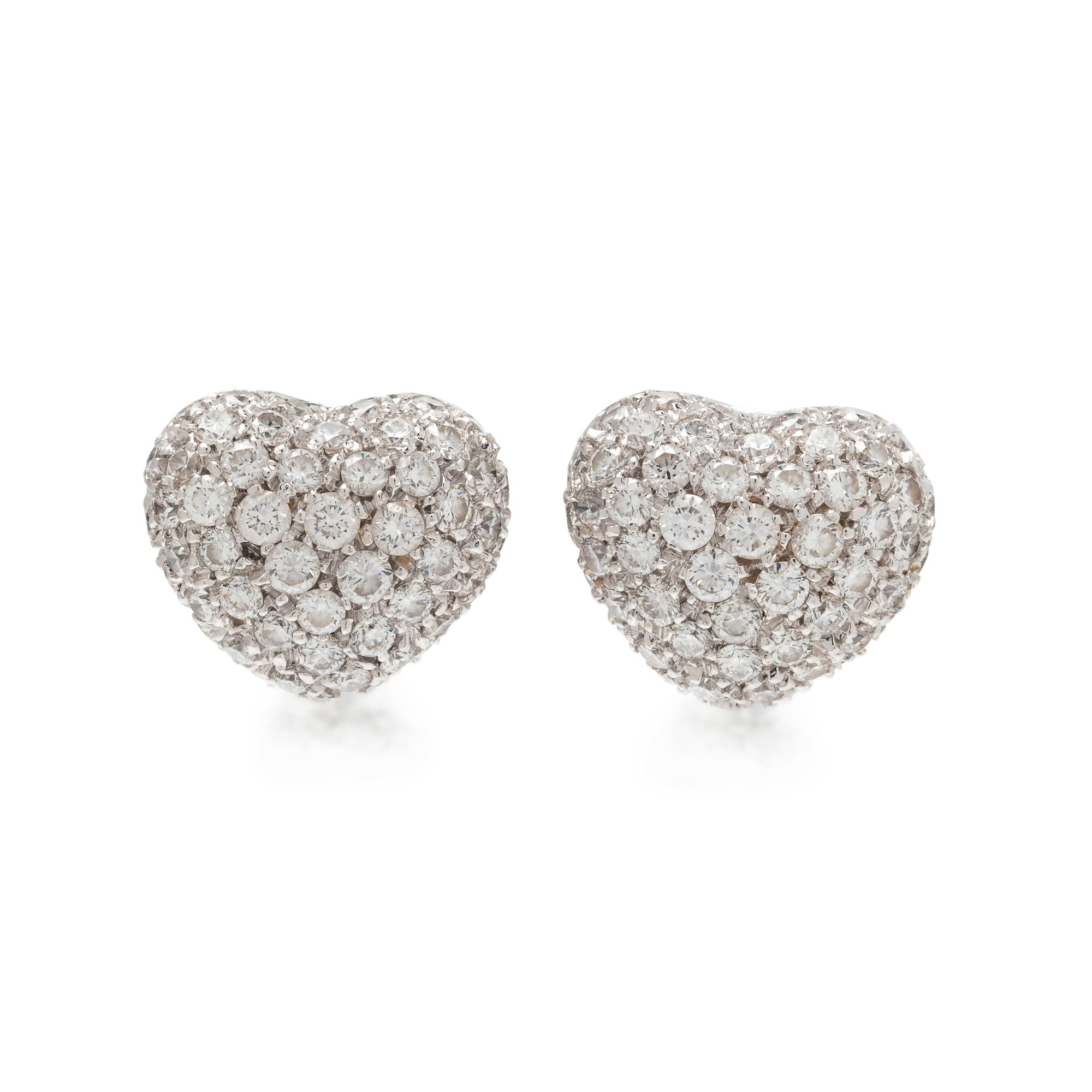 DIAMOND HEART EARCLIPS