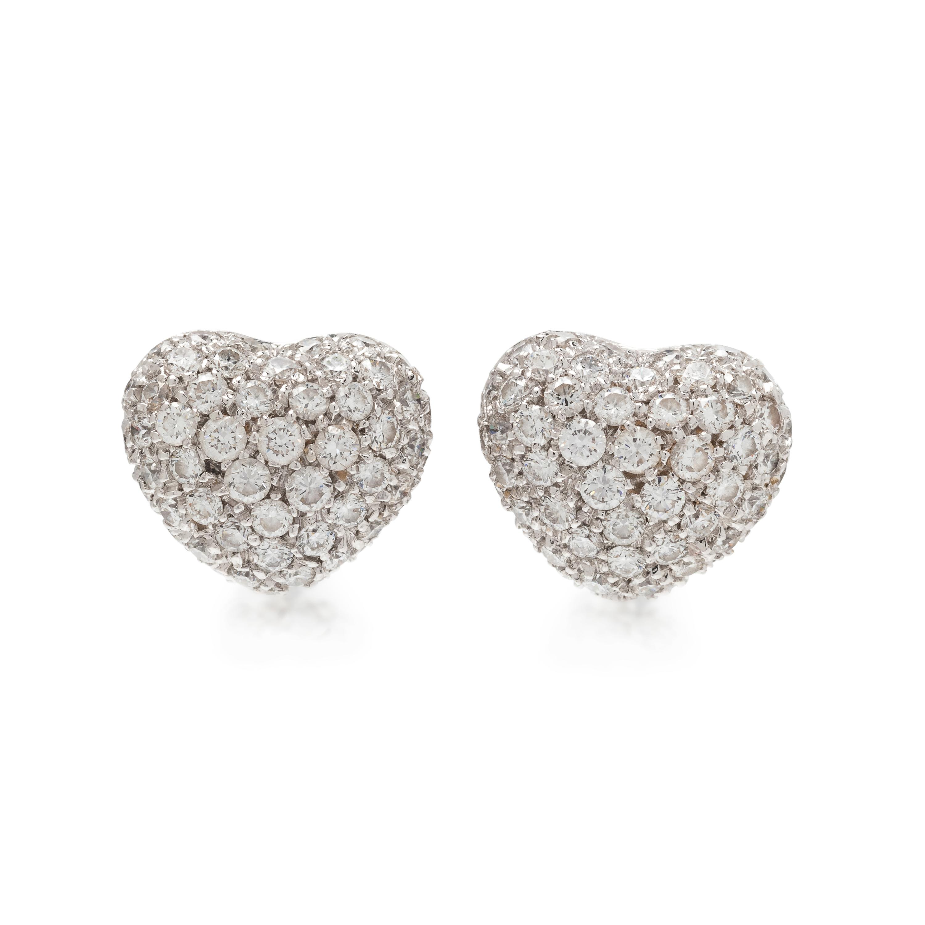 DIAMOND HEART EARCLIPS