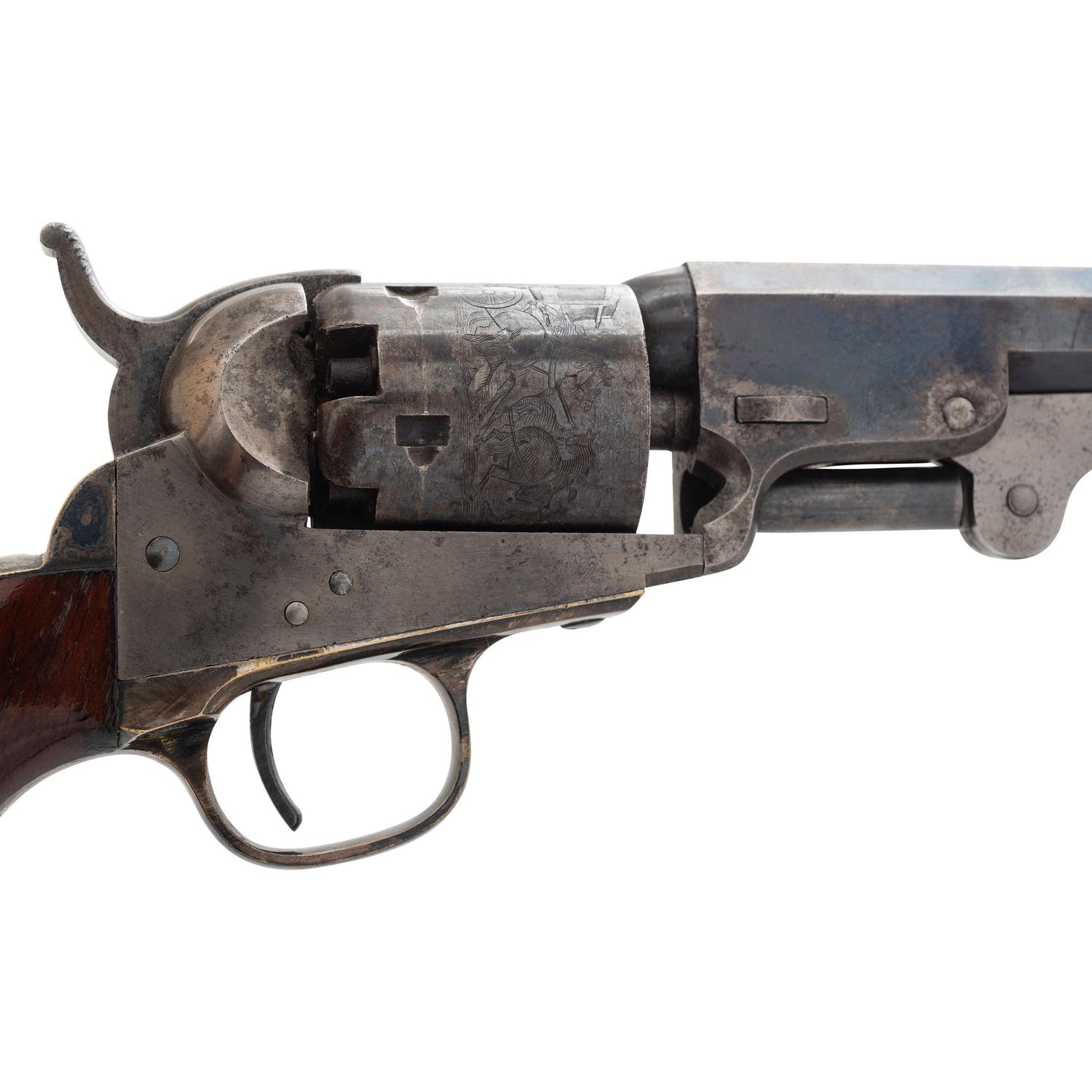Inscribed Colt Model 1849 Pocket Revolver of Lt. Sprague S. Hill - 57th PA Infantry - Wounded at Gettysburg