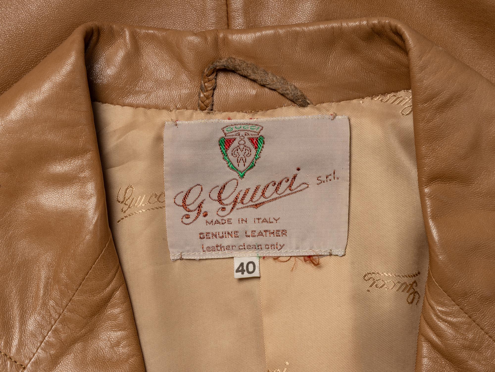 Gucci, Tan Leather Blazer