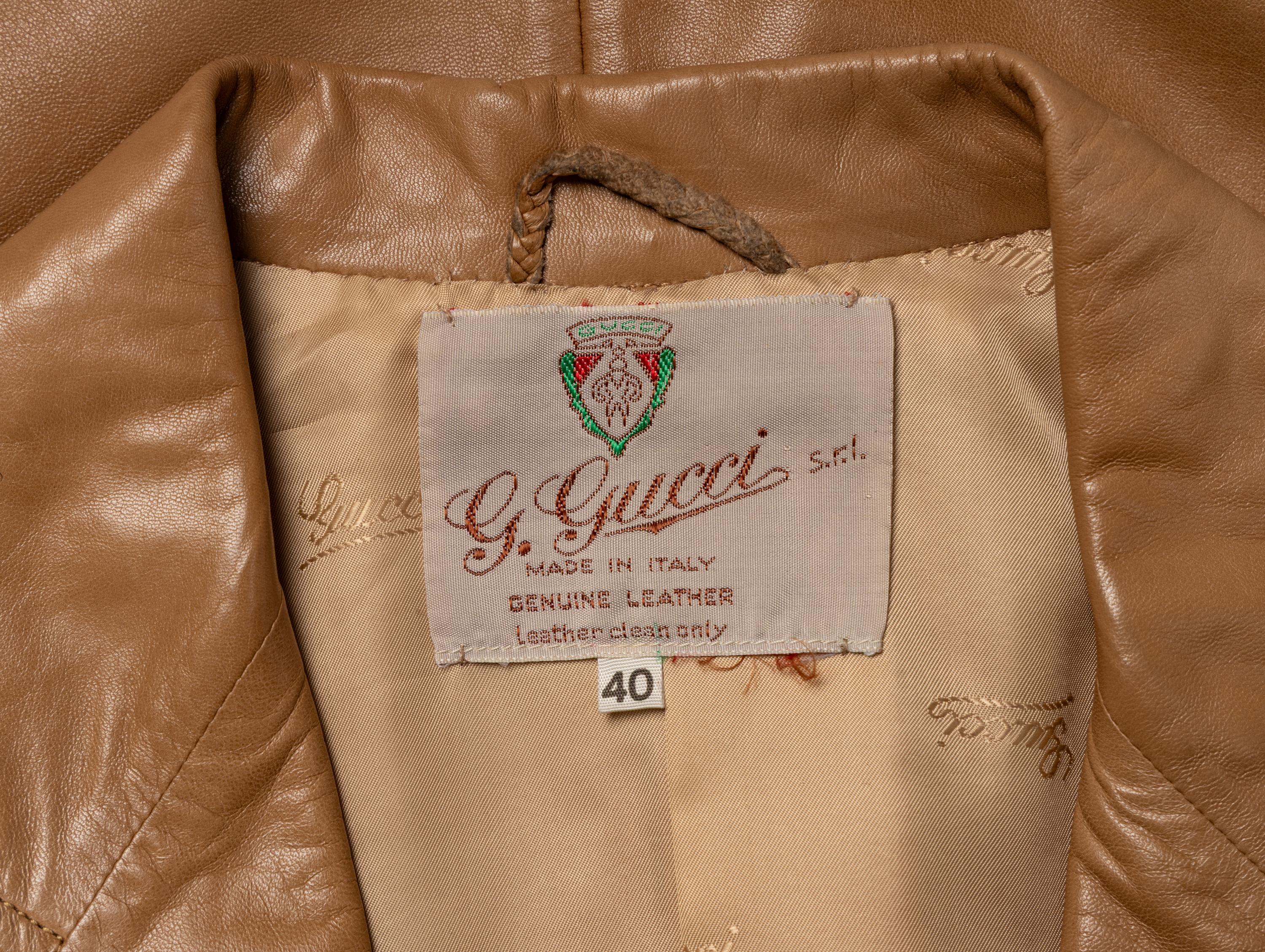 Gucci, Tan Leather Blazer
