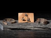 Silver Overlay Cuff Links and Tie Pin, PLUS