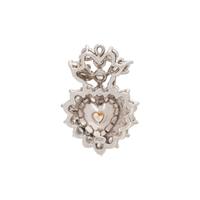 FANCY LIGHT BROWNISH YELLOW DIAMOND AND DIAMOND HEART PENDANT