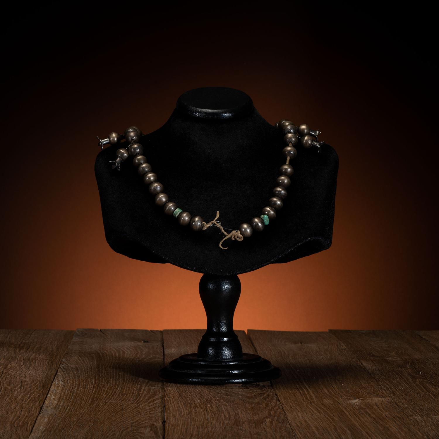 Early Navajo Squash Blossom Necklace
