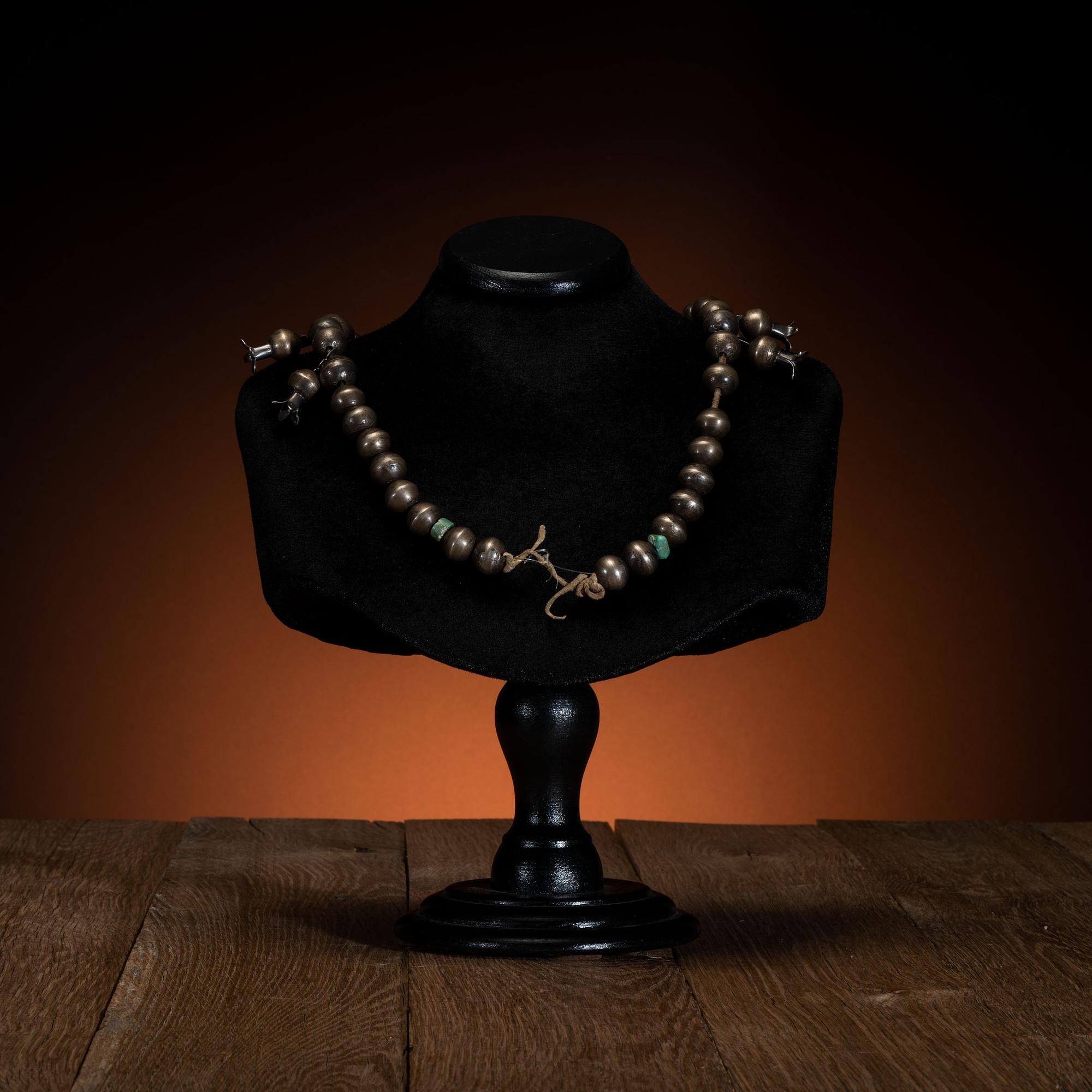 Early Navajo Squash Blossom Necklace
