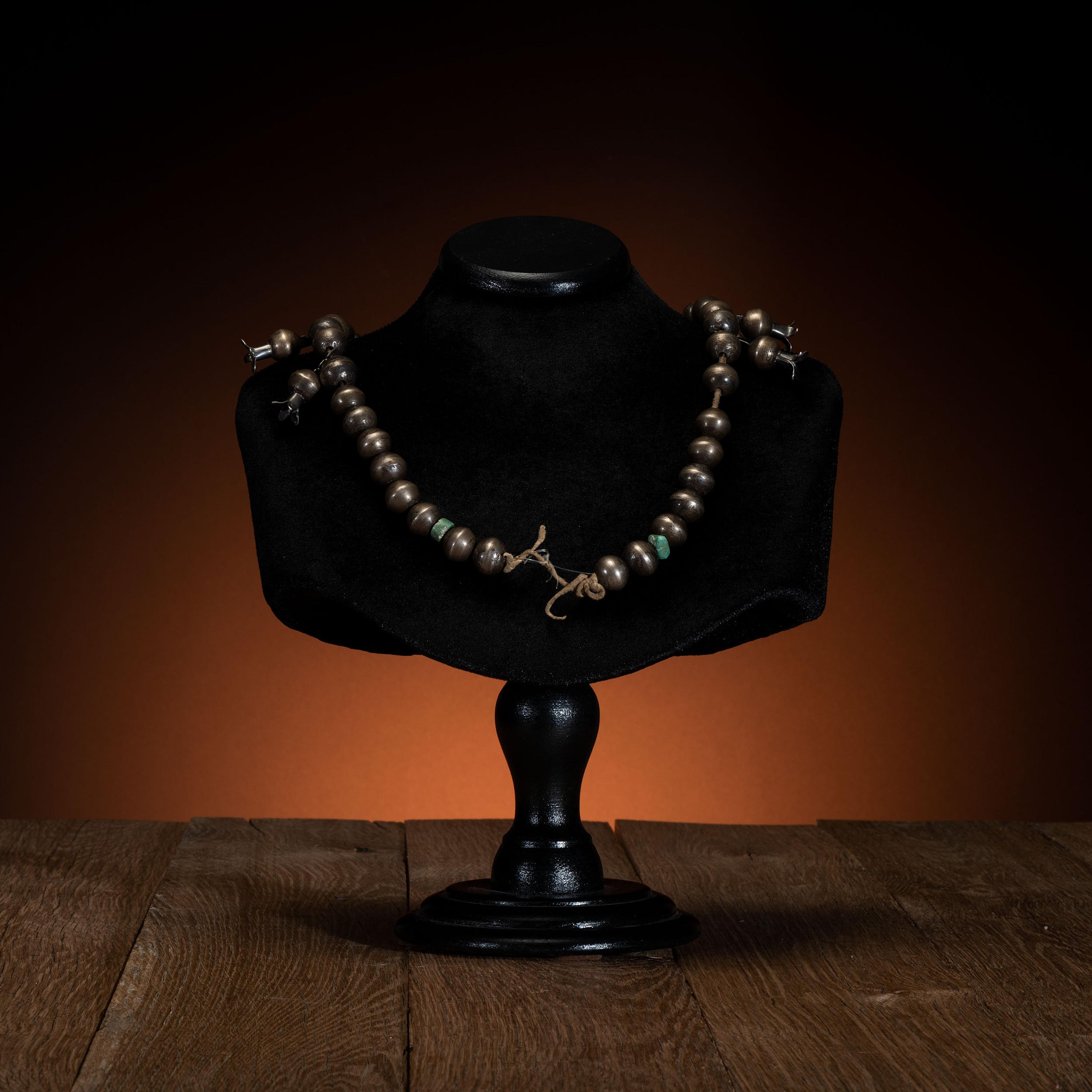 Early Navajo Squash Blossom Necklace