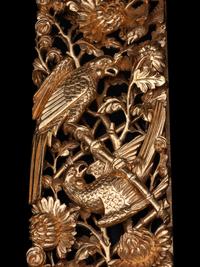 Two Chinese Gilt Wood Panels