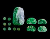 A Group of Chinese Jade and Jadeite Pendants
