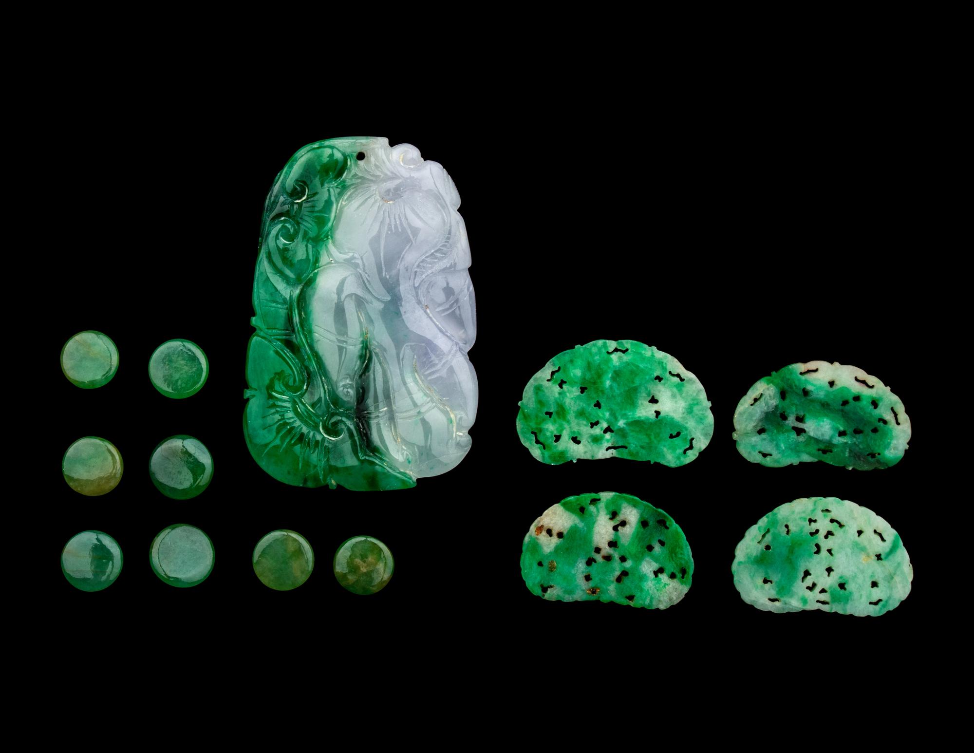 A Group of Chinese Jade and Jadeite Pendants