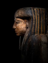 An Egyptian Painted Wood Anthropoid Coffin