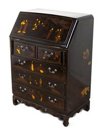A Chinese Export Style Lacquered Slant-Front Desk — 20TH CENTURY