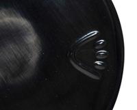 Blackware Pottery Plate, with Bear Paws
