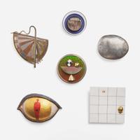 Contemporary Craft A Collection of Six Studio Jewelry Brooches, USA/Germany, circa 1970s-1980s