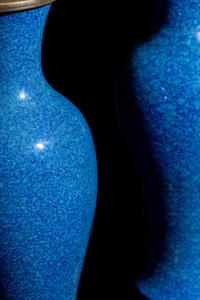 A Pair of Chinese Powder Blue Glazed Porcelain Vases