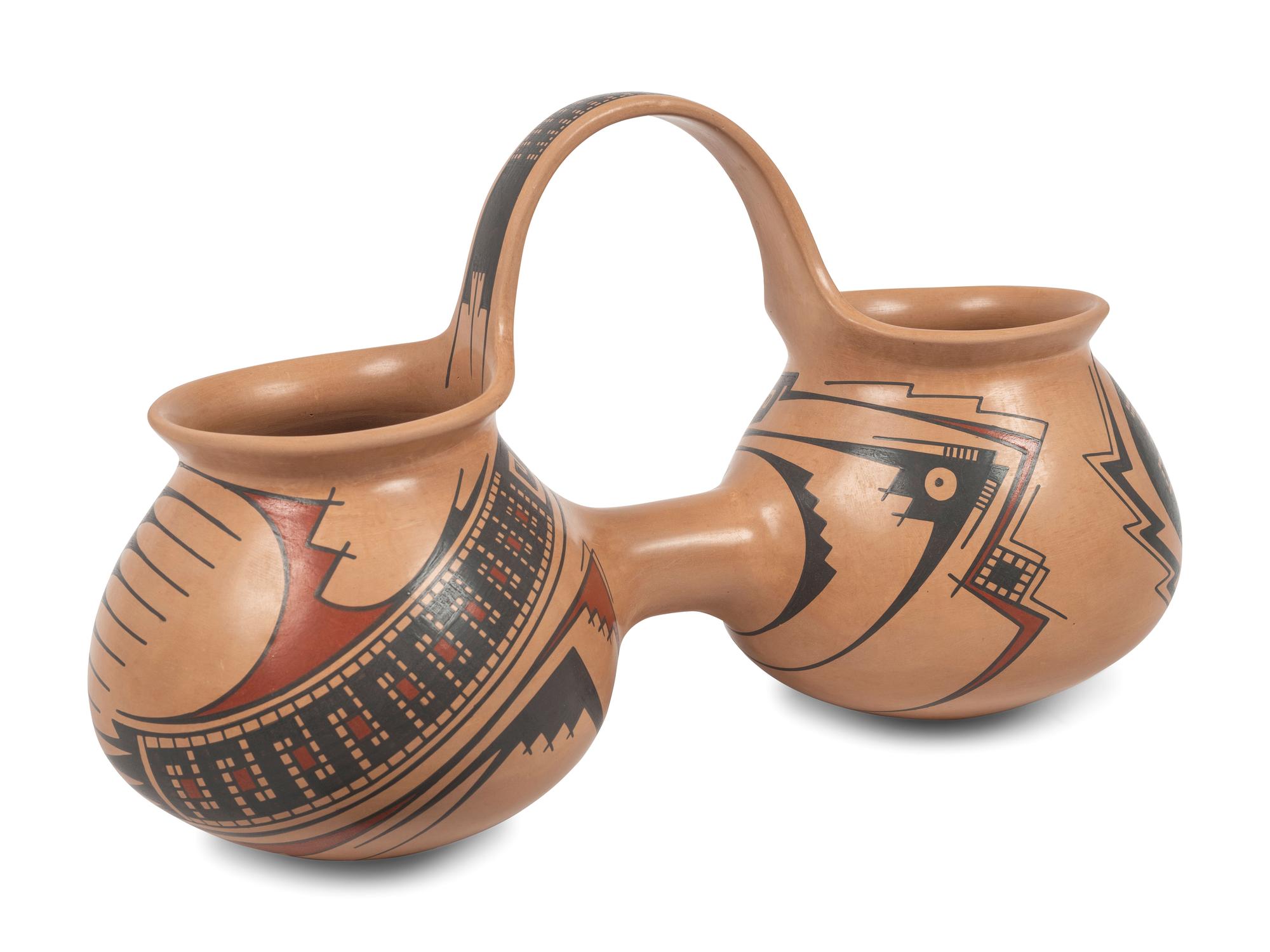 Double-Lobed Pottery Canteen