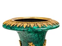 A Pair of Gilt Bronze Mounted Malachite Urns