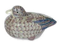 A Chinese Export Porcelain Goose Tureen