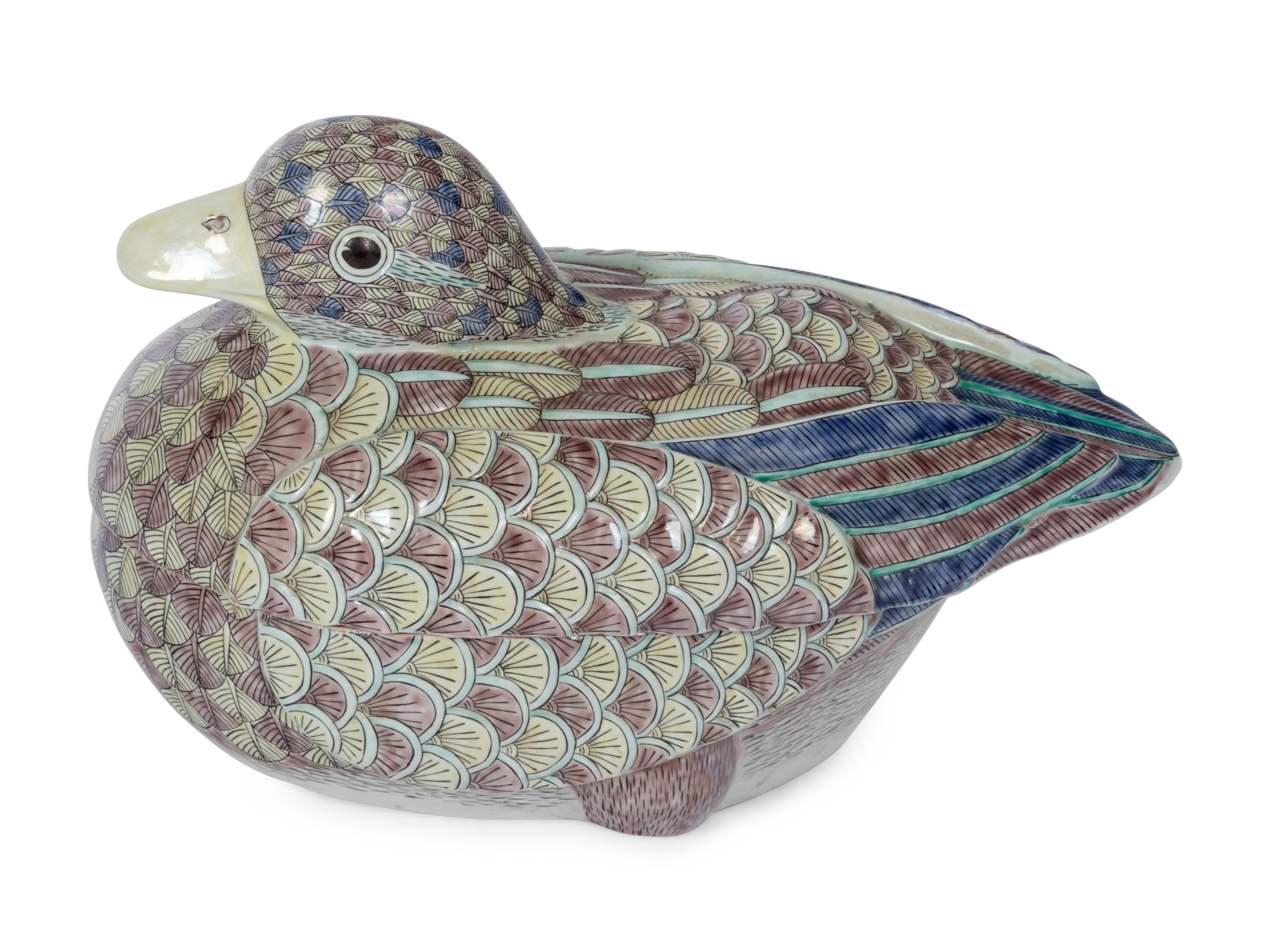 A Chinese Export Porcelain Goose Tureen