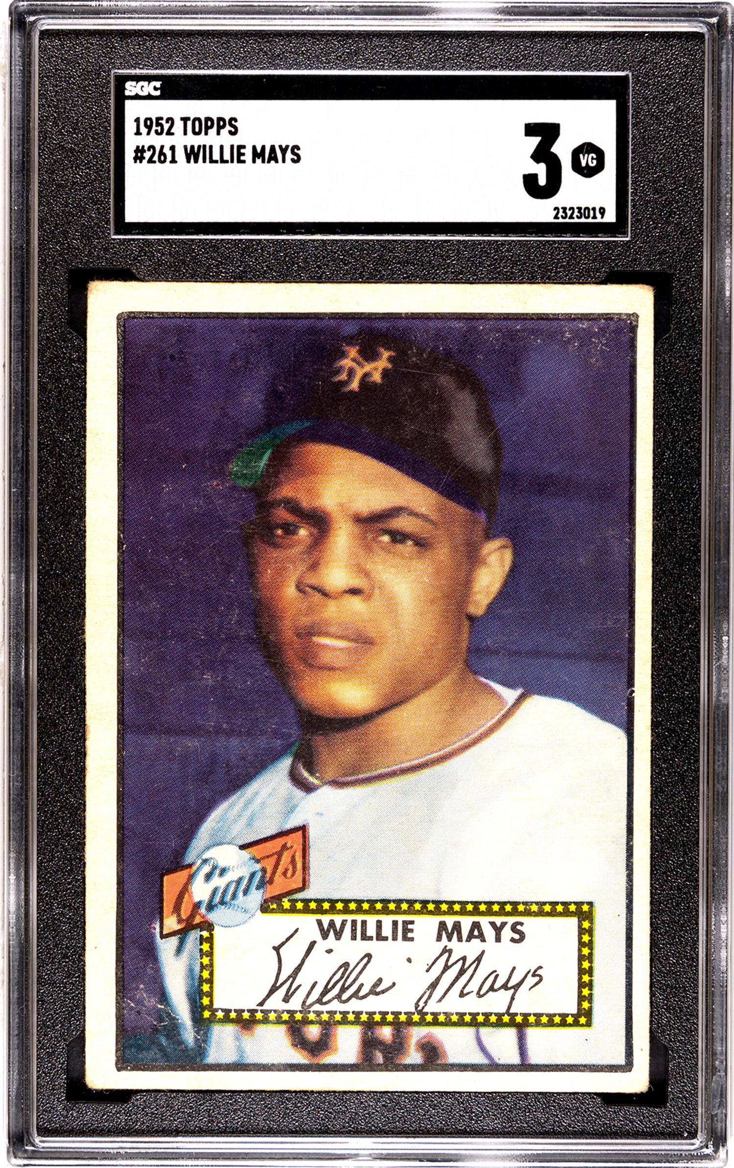 A 1952 Topps Willie Mays Rookie Baseball Card No. 261 (SGC 3 VERY GOOD)