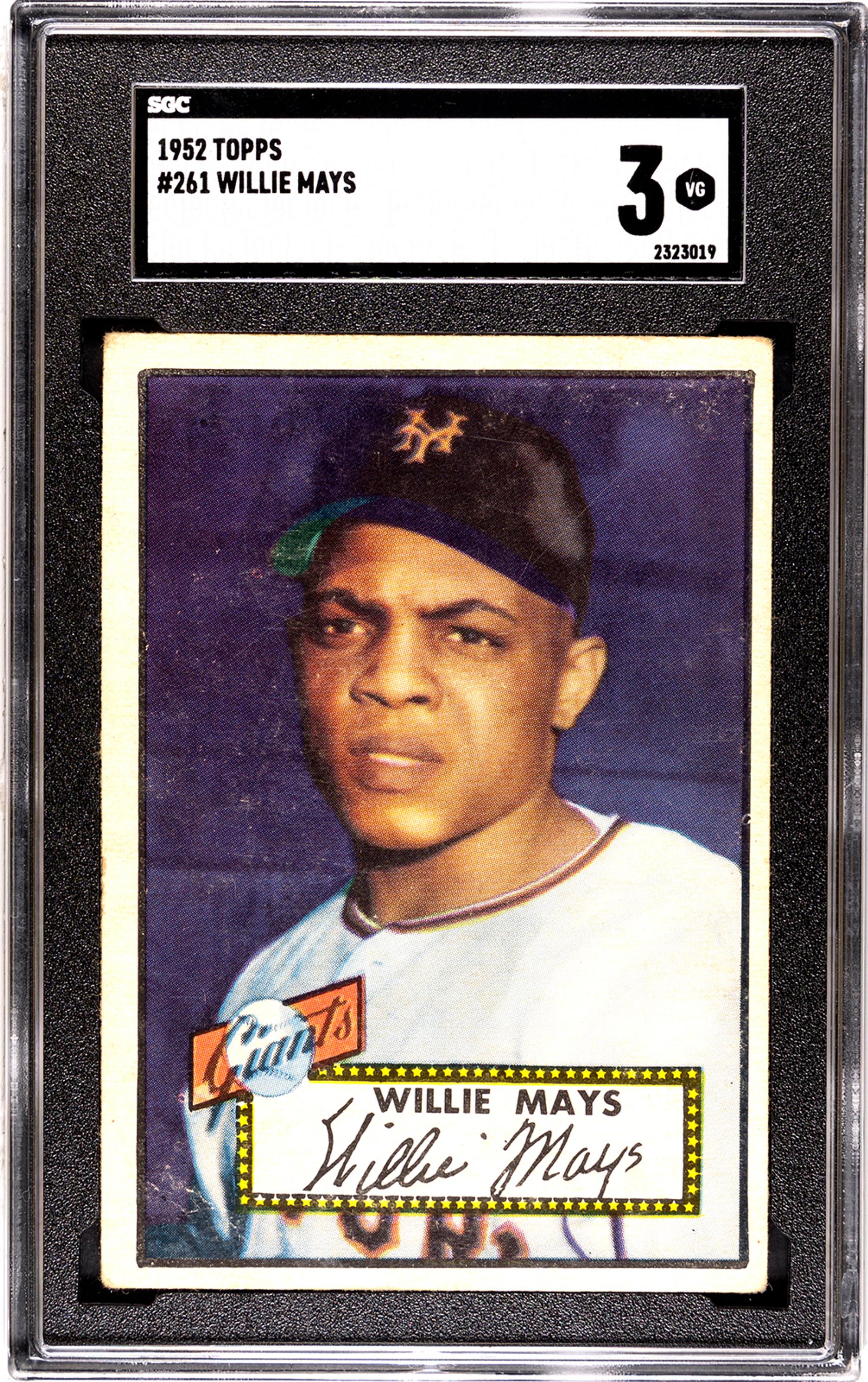 A 1952 Topps Willie Mays Rookie Baseball Card No. 261 (SGC 3 VERY GOOD)