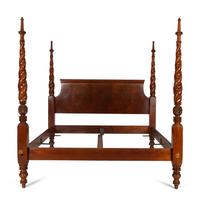 A Carved Mahogany Four Poster Bed