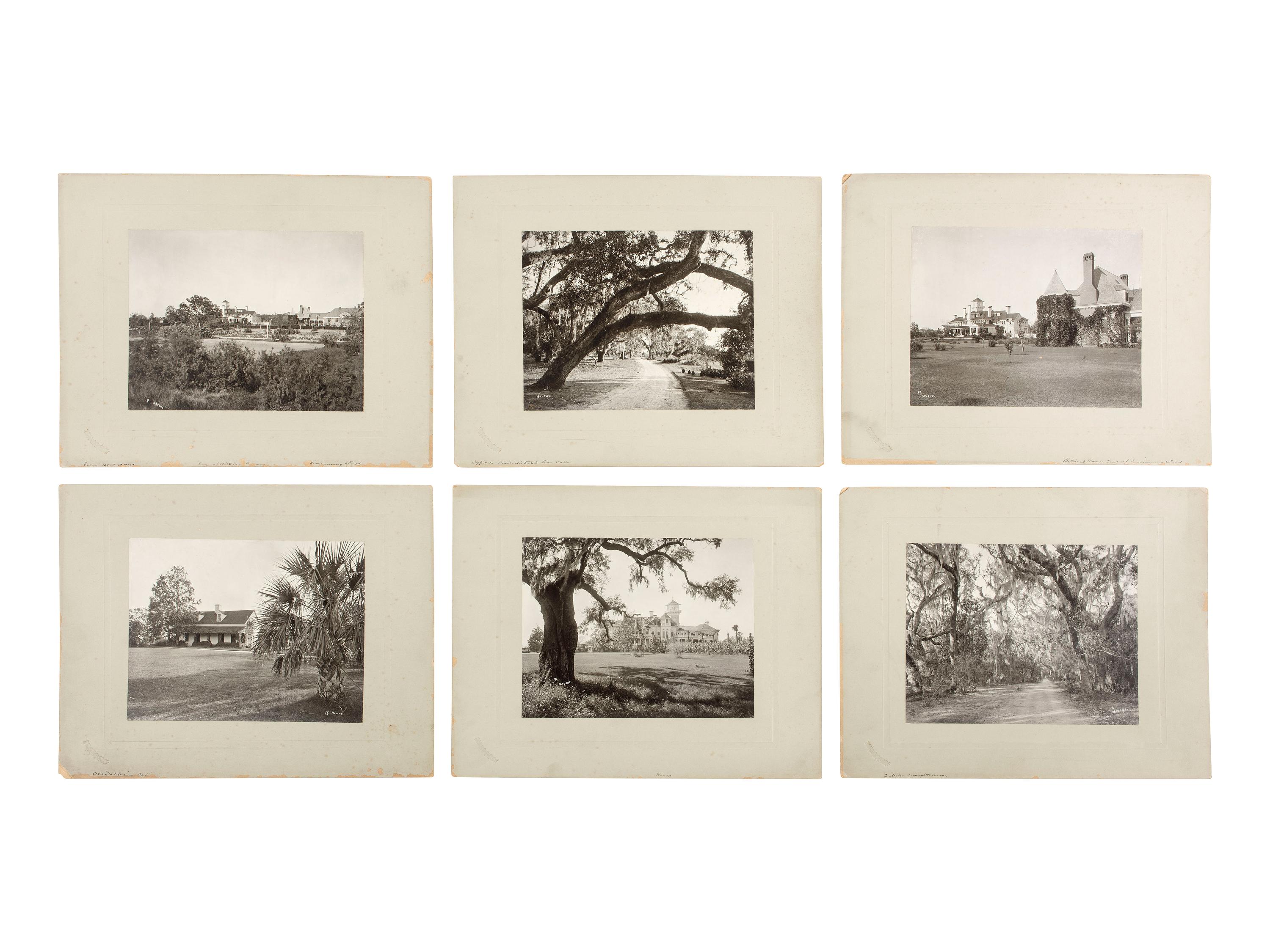 Thomas Carnegie [CARNEGIE, Thomas (1843-1886)]. HAVENS, O. Pierre (1838-1912), photographer. A group of 13 photographs of Thomas Carnegie's Cumberland Island, Georgia, estate. Jacksonville, FL: ca 1890s.