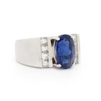 WHITE GOLD, TANZANITE, AND DIAMOND RING
