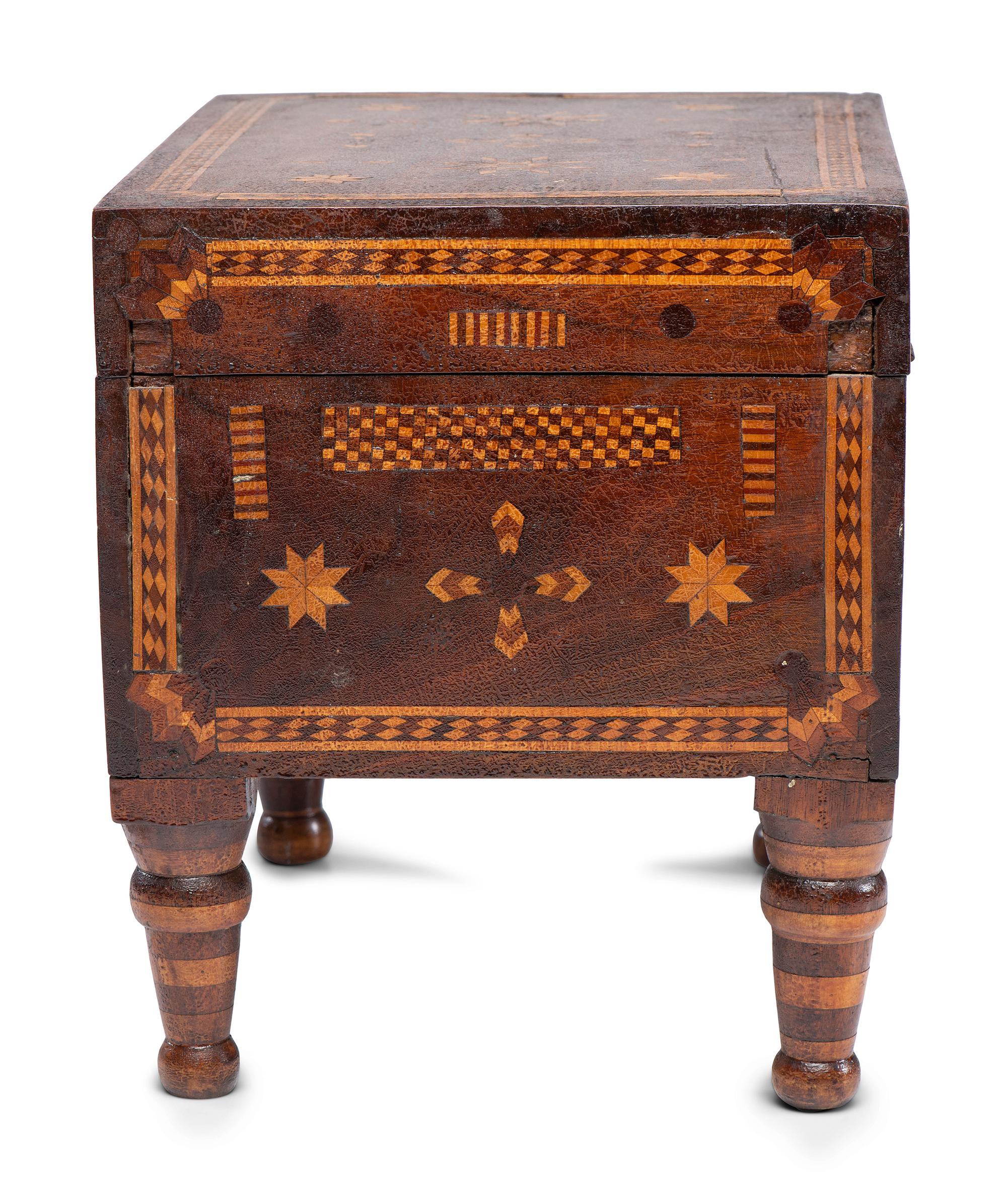 A Folk Art Marquetry Chest