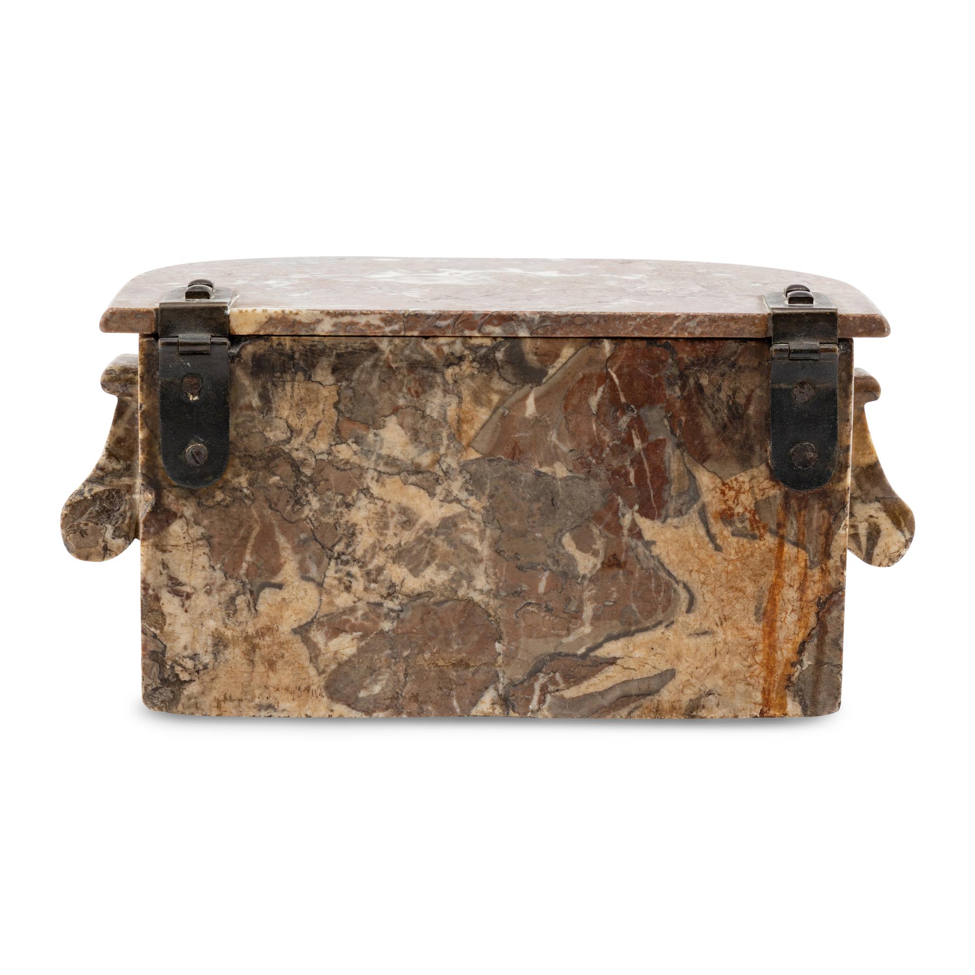 A Continental Marble Table Casket