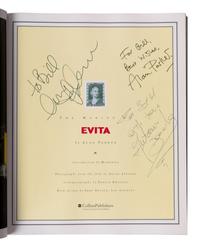 (Film Memorabilia) A group of 4 items from Evita . Hollywood Pictures, 1996; comprising:
