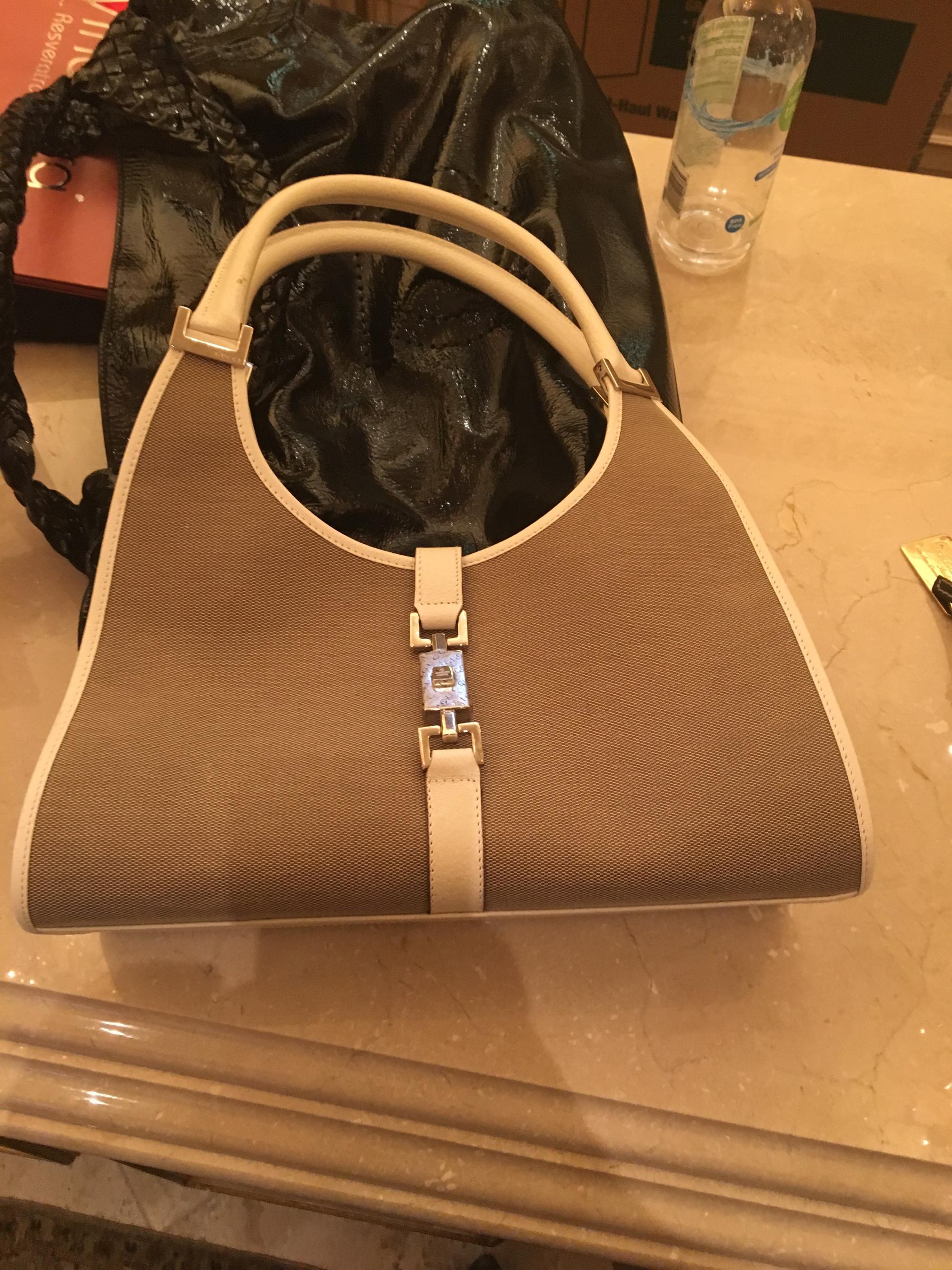 Gucci Khaki Canvas Handbag, 1990-2000s