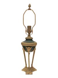 A French Gilt Bronze and Tôle Cassolette Mounted as a Lamp