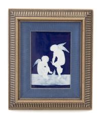 A Limoges Pate-Sur-Pate Plaque Plaque 6 1/8 x 4 1/8 inches.