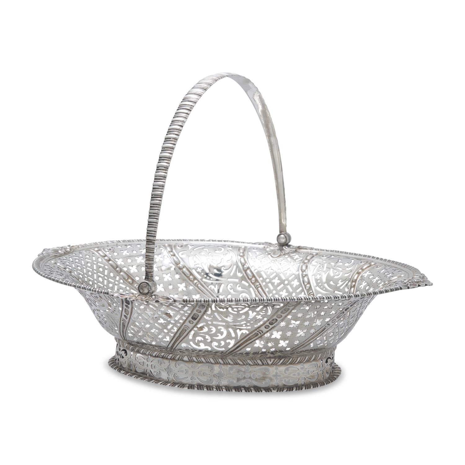 A George III Pierced and Engraved Silver Cake Basket