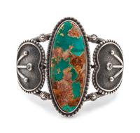 Vintage Royston Turquoise Cuff with Hearts